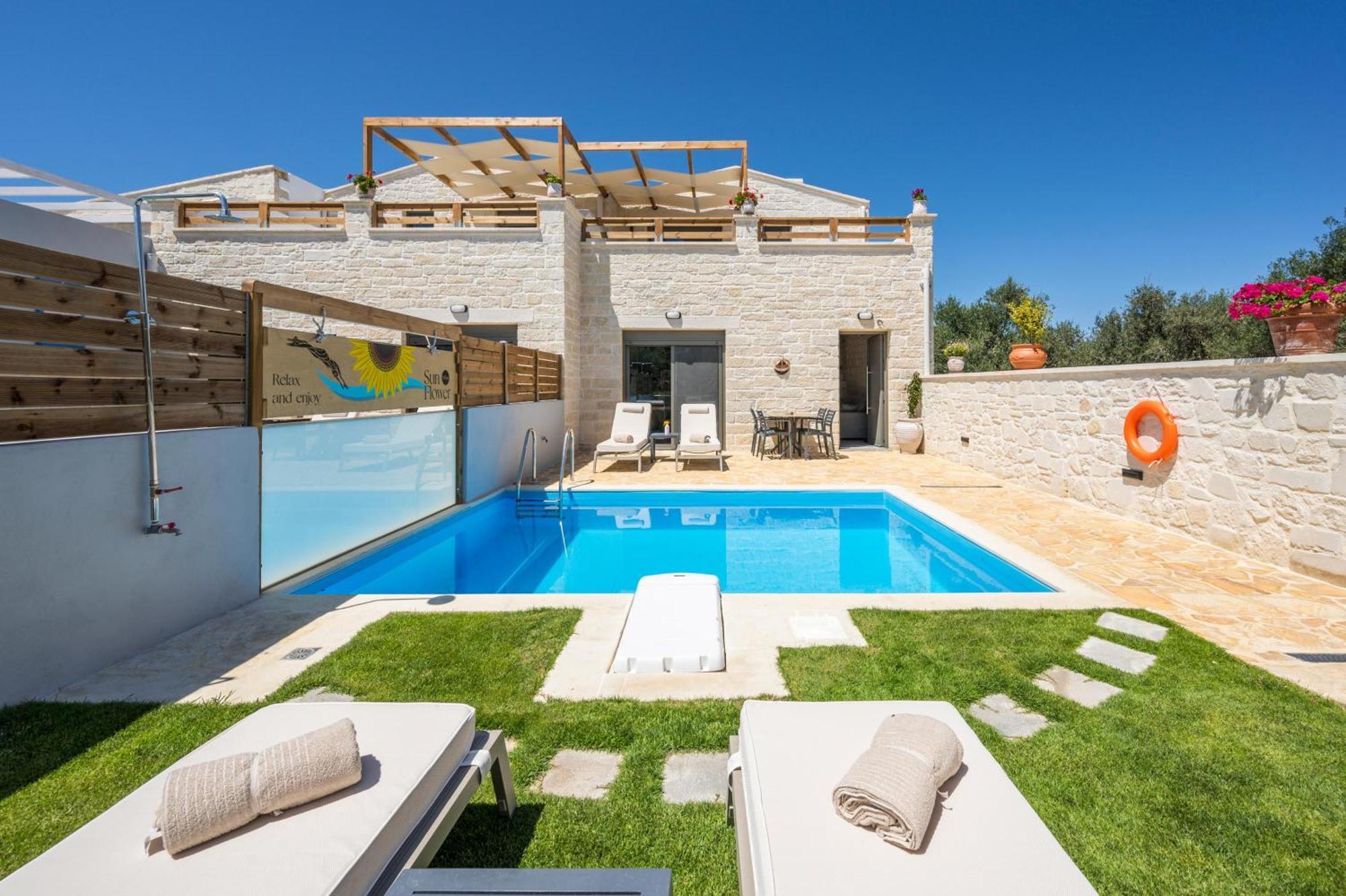 Sun Flower Villas With Sea View Agia Marina Exteriör bild
