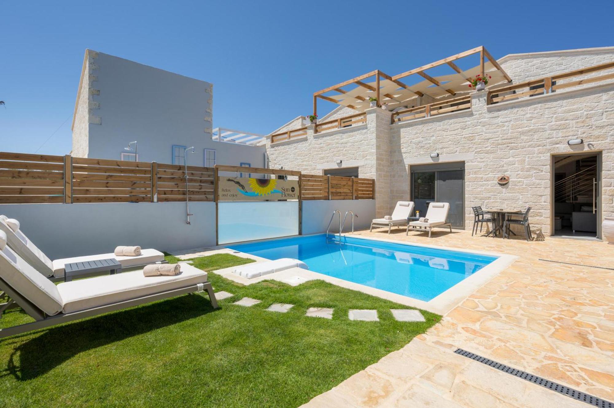 Sun Flower Villas With Sea View Agia Marina Exteriör bild
