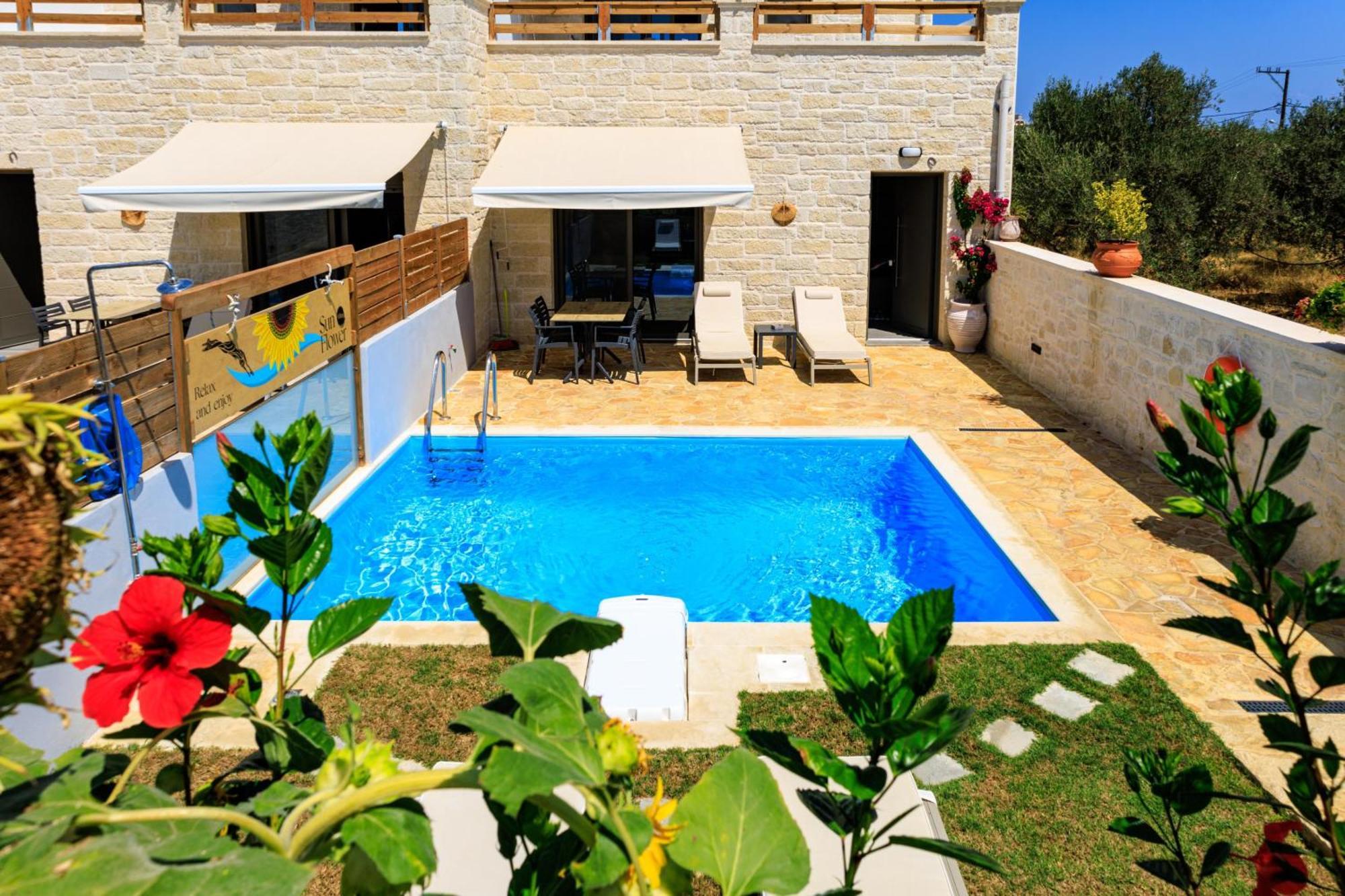 Sun Flower Villas With Sea View Agia Marina Exteriör bild